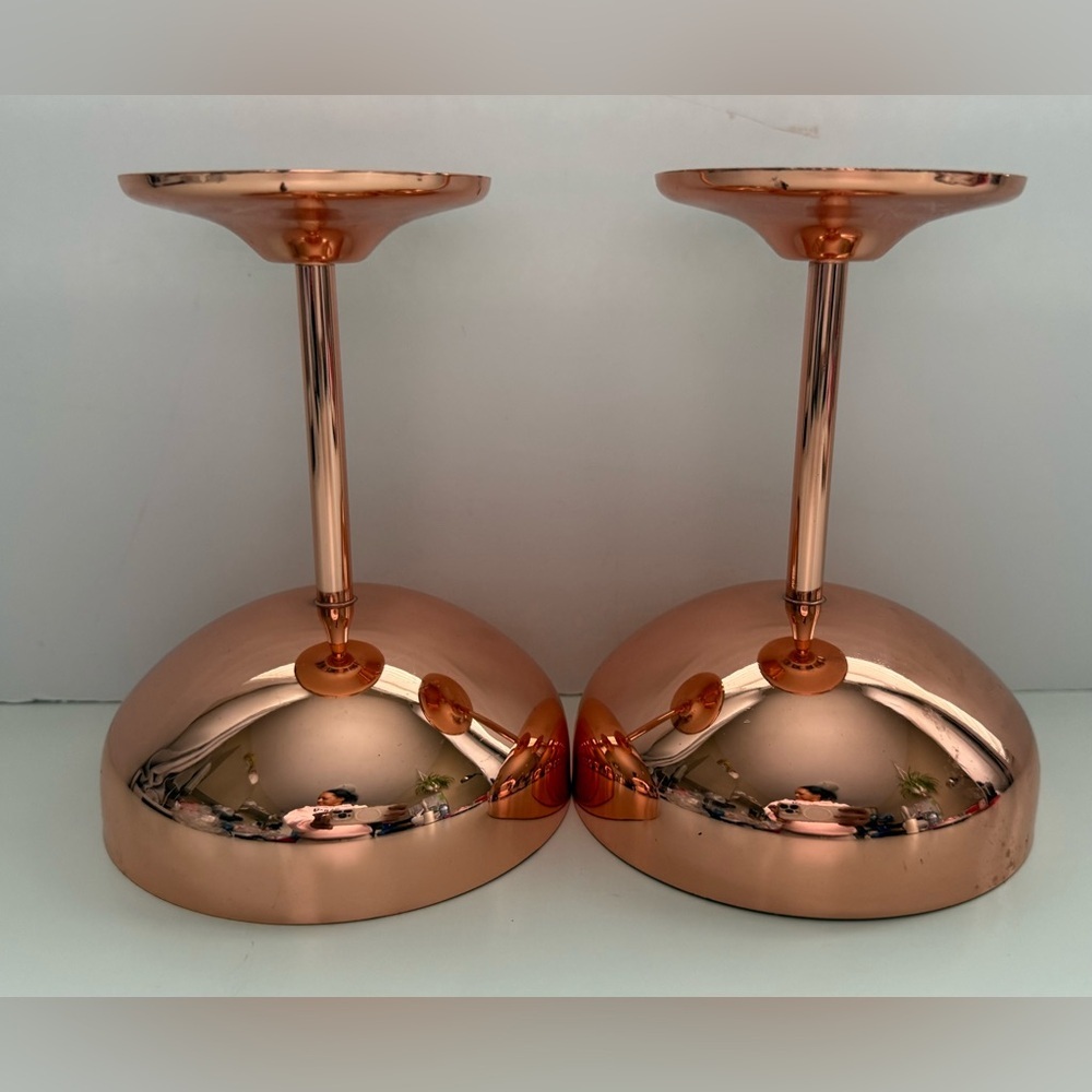Set of Two Copper Champagne Coupes - Picture 5 of 6
